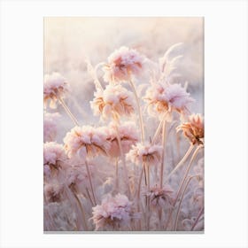 Frosty Botanical Scabiosa 2 Canvas Print