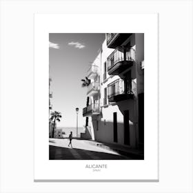 Poster Of Alicante, Spain, Black And White Analogue Photography 3 Canvas Print