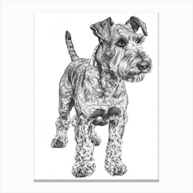 Fox Terrier Dog Line Sketch 3 Canvas Print