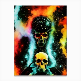 Skulls In Space Canvas Print