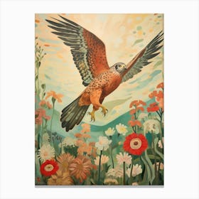 Falcon 3 Detailed Bird Painting Canvas Print