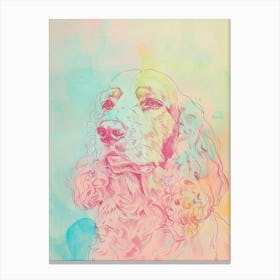 Pastel Spaniel Dog Line Illustration 2 Canvas Print