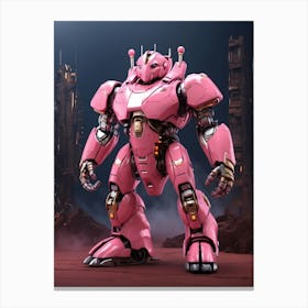 Pink Robot Canvas Print