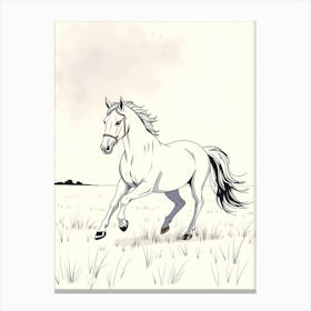 Horse Sketch Drawing Canvas Print