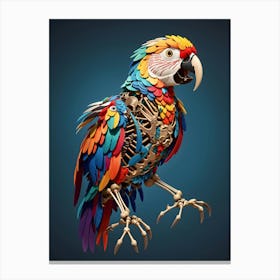 Parrot Skeleton Canvas Print