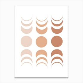 Tan And Brown Circles Canvas Print