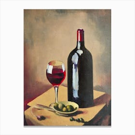 Merlot Oil Painting Cocktail Poster Canvas Print
