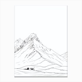 Masherbrum Pakistan Line Drawing 6 Canvas Print