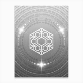 Geometric Glyph in White and Silver with Sparkle Array n.0201 Canvas Print