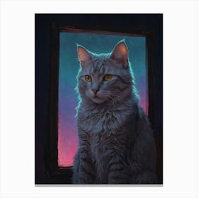 Cat In The Window 3 Canvas Print