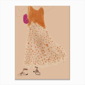 Polka Dot Dress - Fashion Artwork Canvas Print