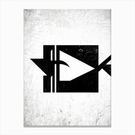 Arrow Graphically Depicted With Stark Contrast Between Its White Directional Mark And The Black Abst (5) Canvas Print