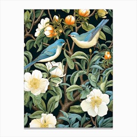 Blue Birds In A Tree Canvas Print