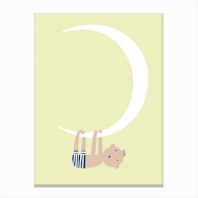 Baby On The Moon Canvas Print