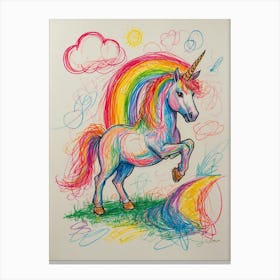 Unicorn Rainbow Canvas Print