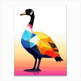 Colourful Geometric Bird Canada Goose 2 Canvas Print