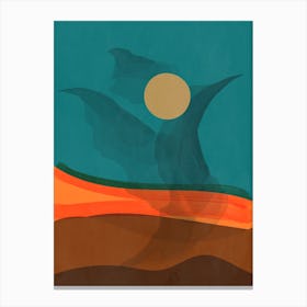 Abstract Phoenix In The Modern Middle Century Canvas Print