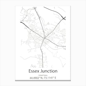 Essex,Canada Minimalist Map Canvas Print