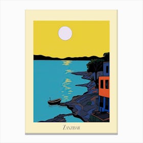 Poster Of Minimal Design Style Of Zanzibar, Tanzania 2 Canvas Print