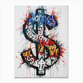 Dollar Logo Graffiti Canvas Print