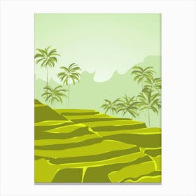 Tegalalang Rice Terraces, Bali, Indonesia - Retro Greens Canvas Print