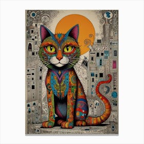 Cat In The City 6 Canvas Print