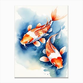 Koi Fish Watercolor Painting (13) Canvas Print