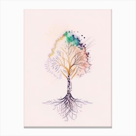Family Tree Symbol 1 Minimal Watercolour Canvas Print