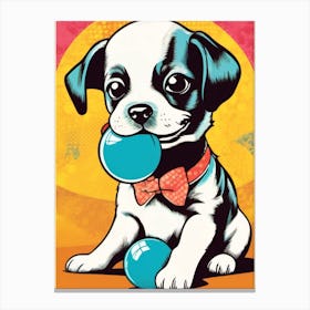 Retro Puppy Canvas Print