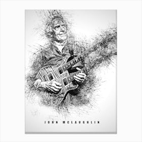 John Mclaughlin Guitarist Sketch Canvas Print