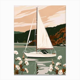 Sailboat On The Lake 8 Canvas Print