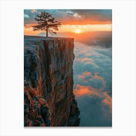 Lone Tree On The Cliff Canvas Print