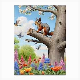 Squirrel In The Forest 1 Canvas Print