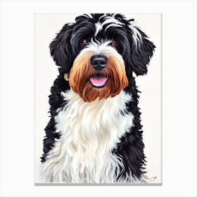 Black Russian Terrier 2 Watercolour dog Canvas Print