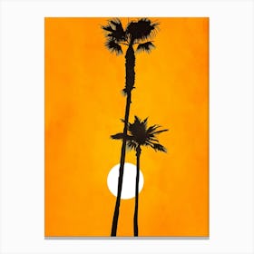 Sunset Palm Trees Canvas Print