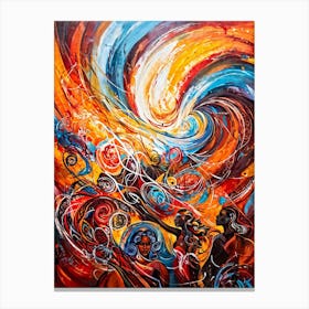 Abstract Painting Capturing The Convergence Of Diverse Human Rights And Cultures Showcasing Swirls Canvas Print