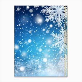 Festive Winter Banner Snowflakes Glowing With Soft Ethereal Light Clusters Of Fir Needles Sprinkl 2 1 Canvas Print