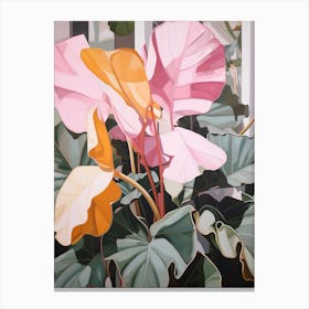 Cyclamen 4 Flower Painting Canvas Print
