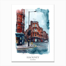 Hackney London Borough   Street Watercolour 7 Poster Canvas Print