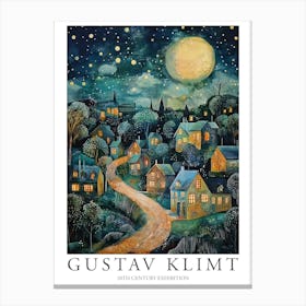 Gustav Klimt Print Night Town Stars Klimt Poster Klimt Exhibition Poster Painting Flower Garden Canvas Print