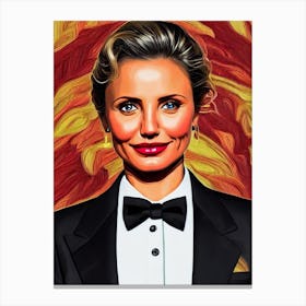 Cameron Diaz Illustration Movies Canvas Print