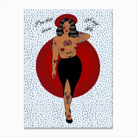 Love Of My Life Curvy Pin Up Canvas Print