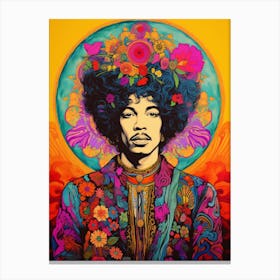 Jimi Hendrix Vintage Portrait 4 Canvas Print