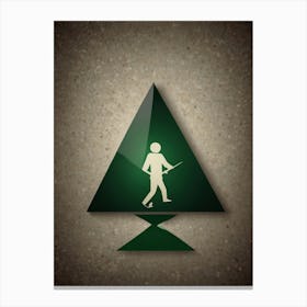 Man Walking Through A Forest Canvas Print