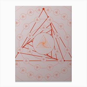 Geometric Abstract Glyph Circle Array in Tomato Red n.0120 Canvas Print
