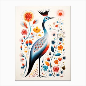 Scandinavian Bird Illustration Grebe 2 Canvas Print