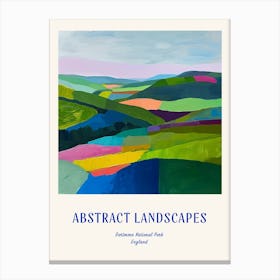 Colourful Abstract Dartmoor National Park England 3 Poster Blue Canvas Print