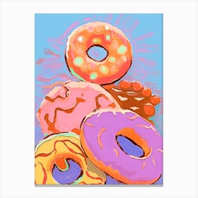 Colourful Donuts Illustration 1 Canvas Print