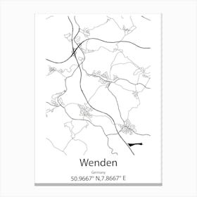 Wenden,Germany Minimalist Map Lienzos