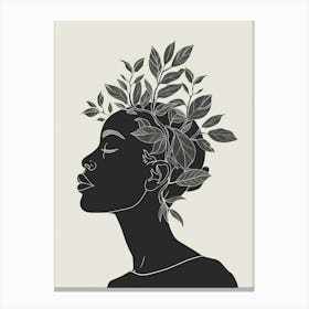 Portrait Of A Woman With Leaves In Her Hair 1 Canvas Print